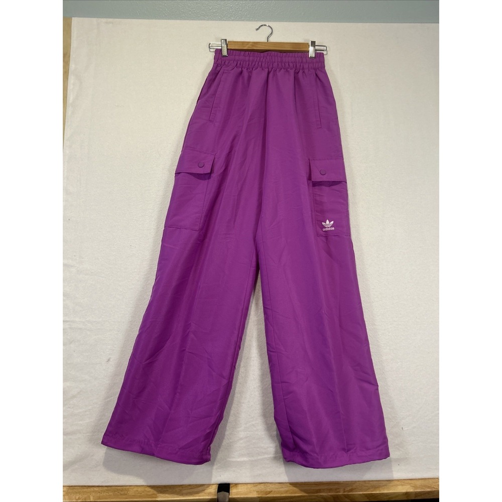 Adidas Essential Woven Cargo Pants Purple Burst Womens XS Loose Fit JP2741